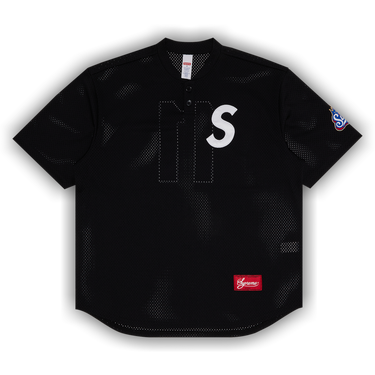 【SUPREME】S LOGO BASEBALL HENLEY BLACK - 24FW Buy Supreme S Logo Baseball Henley 'Black' - FW24KN27 BLACK