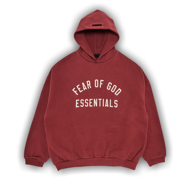 Buy Fear of God Essentials Fleece Hoodie 'Crimson