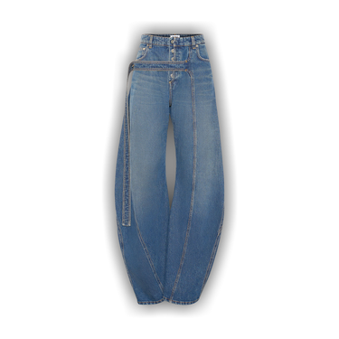 Buy Jean Paul Gaultier Strap Low Waisted Jean 'Vintage Blue