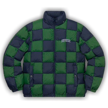 Buy Supreme Checkerboard Puffy Jacket 'Navy' - 00052