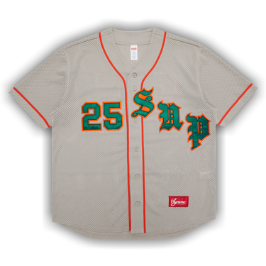Buy Supreme Old English Baseball Jersey 'Grey' - SS25KN10