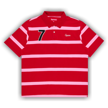 ウェア Supreme Cursive Polo \"Navy Stripe\" Supreme Cursive Polo 