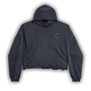 Buy Balenciaga Nail Polish Cropped Hoodie 'Faded Washed Black