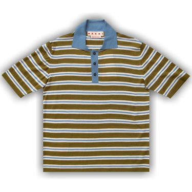 トップス Marni Logo Stripe Polo Shirt Buy Marni Ribbed Stripe Polo 'Grass' - POMG0081EQ UFW537