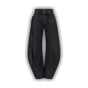 Buy Jean Paul Gaultier Denim Strap Jeans 'Vintage Black