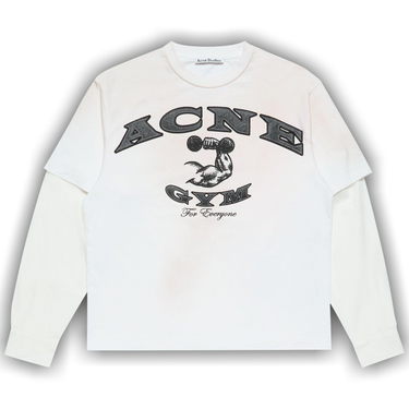 Buy Acne Studios Layered Long-Sleeve Logo T-Shirt 'Dusty White
