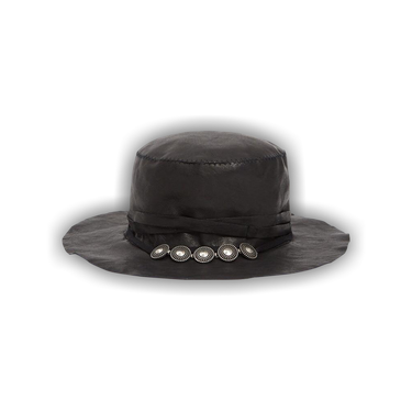 Buy Ann Demeulemeester Aril Small Studs Leather Hat 'Black' - 2502