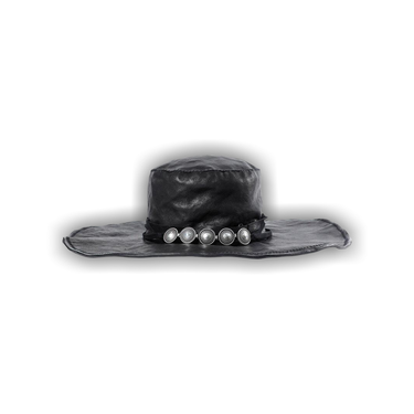 Buy Ann Demeulemeester Tias Large Studs Leather Hat 'Black' - 2502