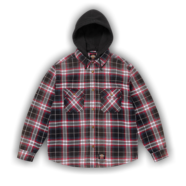 トップス Supreme Dickies Zip Up Flannel Shirt Supreme x Dickies】Lined Zip Up Hooded Flannel Black 25FW (Supreme