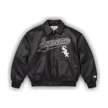 ジャケット・アウター SUPREME Worn Leather Varsity Jacket Supreme Worn Leather Varsity Jacket Black Men's - SS19 - US