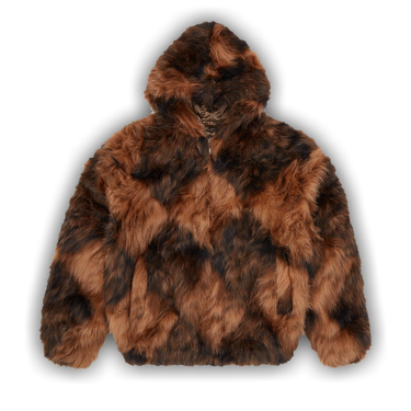 Buy Corteiz Diamond Hooded Fur Jacket 'Brown' - CRTZ1517 047 | GOAT