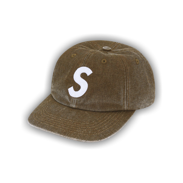 Buy Supreme Pigment Coated Canvas S Logo 6-Panel 'Olive' - FW25H85