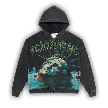 24-25シーズン クドゥス Buy Godspeed Sunken Liberty Zip Hoodie 'Grey Wash' - 11652