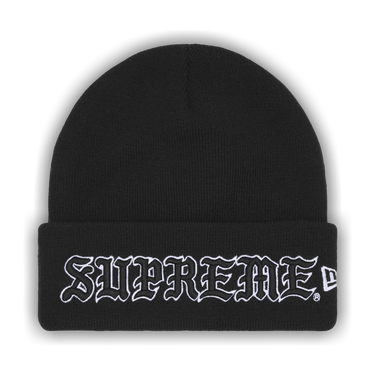 Buy Supreme New Era Old English Beanie 'Black' - FW25BN65 BLACK | GOAT