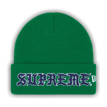 Buy Supreme New Era Old English Beanie 'Green' - FW25BN65 GREEN | GOAT