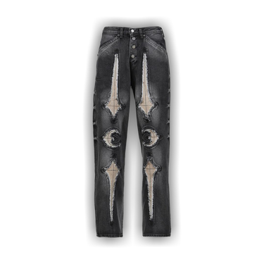 Buy Thug Club TC Bone Leather Denim Pants 'Black' - TC25PT2102 | GOAT