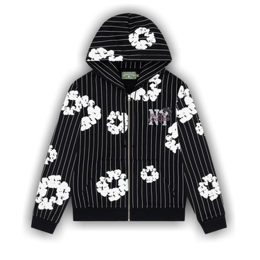 Buy Denim Tears Pinstripe Wreath Zip Hoodie 'Black