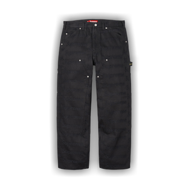 Buy Supreme Jacquard Logos Double Knee Denim Painter Jean 'Black