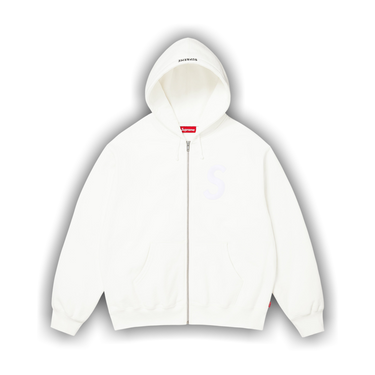 Buy Supreme S Logo Zip Up Hooded Sweatshirt 'White' - FW25SW20