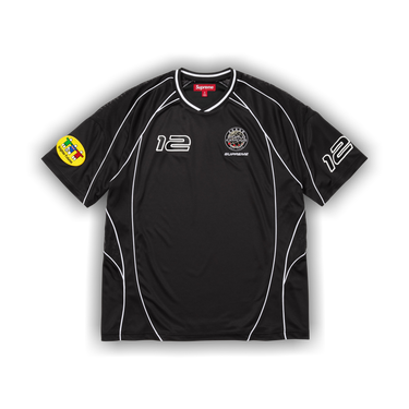 Buy Supreme Piping Soccer Jersey 'Black' - FW25KN82 BLACK | GOAT