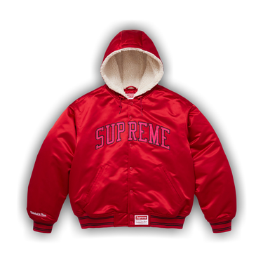 Buy Supreme x Mitchell & Ness Lined Hooded Satin Varsity Jacket