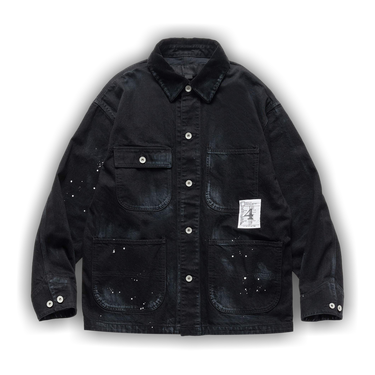 Buy Neighborhood Washed Coverall Jacket 'Black' - 252AQNH JKM05