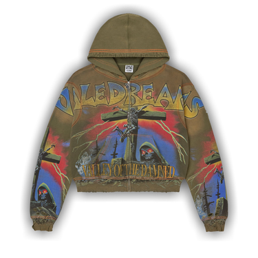 Buy Vale Forever Damned Big Zip Up 'Green' - VALE 11 007 VFDBZUOG