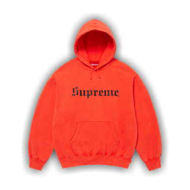Buy Supreme Washed Old English Hooded Sweatshirt 'Orange