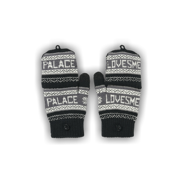 Buy Palace Loves Me Knitted Gloves 'Black' - P29ACC103 | GOAT