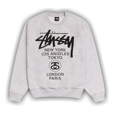 Buy Stussy World Tour Crew 'Ash Heather' - 3913962 ASH | GOAT CA