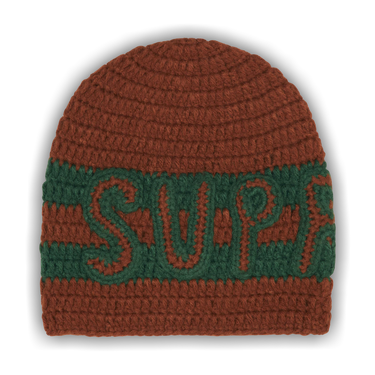 Buy Supreme Crochet Logo Beanie 'Brown' - FW25BN46 BROWN | GOAT