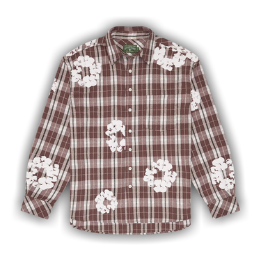 Buy Denim Tears Cotton Wreath Flannel Shirt 'Brown Plaid
