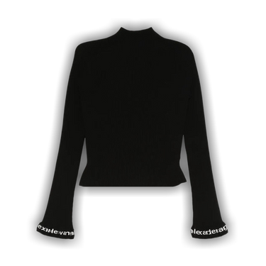 Buy Alexander Wang Logo Ribbed Long-Sleeve Zip Turtleneck Pullover
