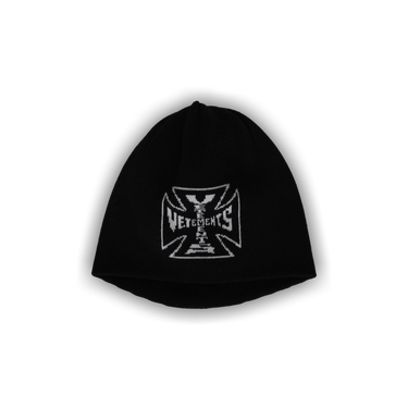 Buy Vetements Biker Cross Logo Beanie 'Black' - UE76BN307B BLAC | GOAT
