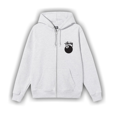 Buy Stussy 8 Ball Zip Hooded Sweatshirt 'Ash Heather' - 1974760
