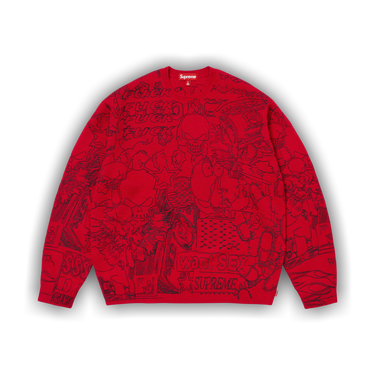 Buy Supreme Collage Embroide Sweater 'Red' - SS26SK28 RED | GOAT