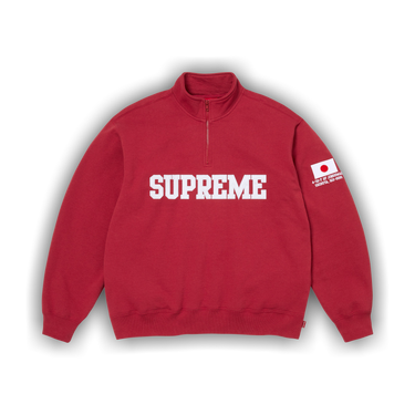 Buy Supreme Shop Flag Half Zip Pullover 'Dark Red Tokyo