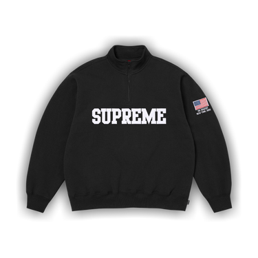 Buy Supreme Shop Flag Half Zip Pullover 'Black New York