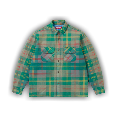 Buy Supreme Quilted Lined Flannel Snap Shirt 'Green' - SS26S7