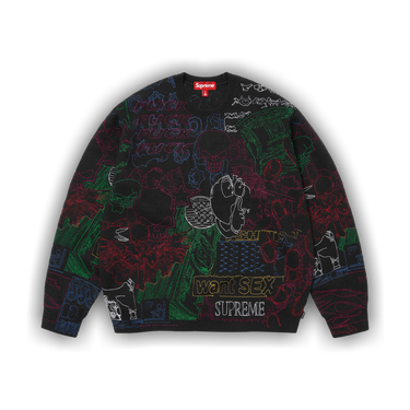 Buy Supreme Collage Embroidered Sweater 'Black' - SS26SK28 BLACK