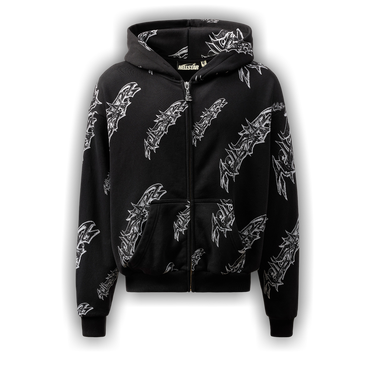 Buy Hellstar Roll Print Graffiti Zip Up Hoodie 'Black' - HSSS26ZP4