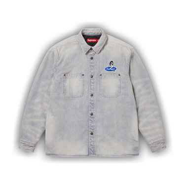 Buy Supreme Quilted Lined Denim Snap Shirt 'Stripe' - SS26S14