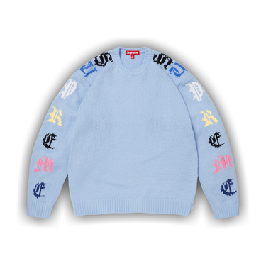 Buy Supreme Old English Sleeves Sweater 'Light Blue' - SS26SK16