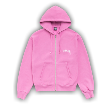 Buy Stussy Stack Zip Hoodie Pigment Dyed 'Pink' - 1975178 PINK | GOAT