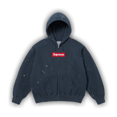 トップス Supreme x MM6Box Logo Zip Up Hooded Navy Buy Supreme x MM6 Maison Margiela Box Logo Zip Up Hooded