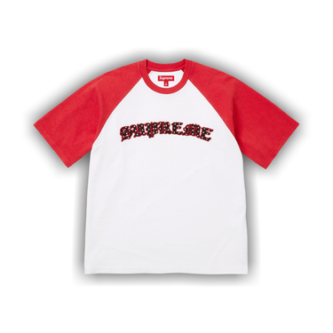 Buy Supreme Rhinestone Raglan Short-Sleeve Top 'White' - SS26KN70