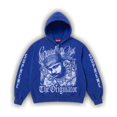 Buy Supreme x Dj Screw Zip Up Hooded Sweatshirt 'Royal' - SS26SW53