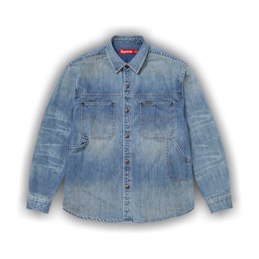 Buy Supreme Worn Snap Painter Shirt 'Denim' - SS26S20 DENIM | GOAT CA