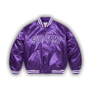 Buy Supreme x Champion Satin Varsity Jacket 'Purple' - SS26J105