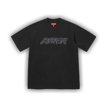 Buy Supreme Raised Script Short-Sleeve Top 'Black' - SS26KN93